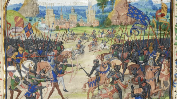 Slaget ved Poitiers.  Froissart, BNF 2643, folio 207r